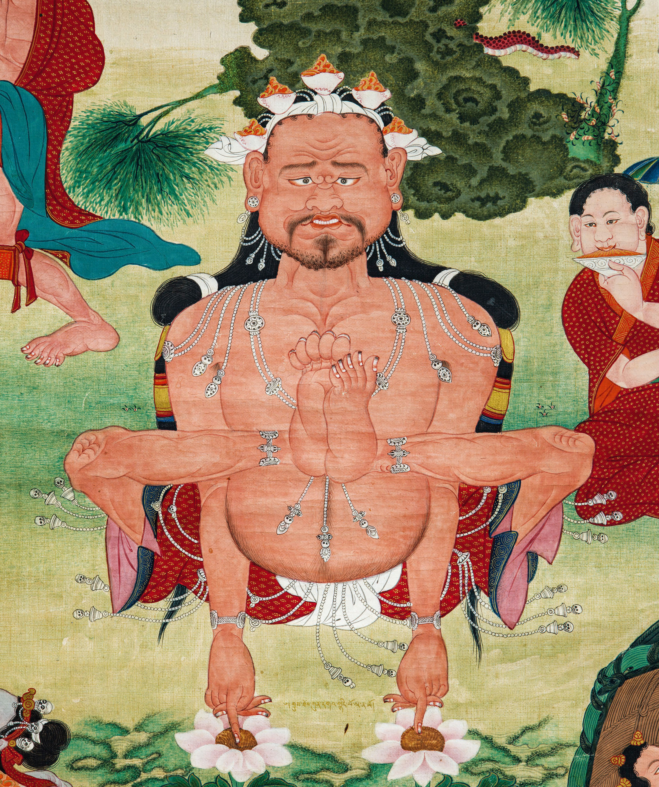 成就者唐卡（卡孜拉索风格） Mahasiddha Thangka (Khazi Lhazo style)
